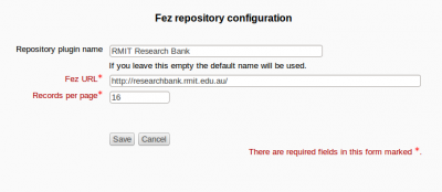 Fez repository settings Fez repository settings